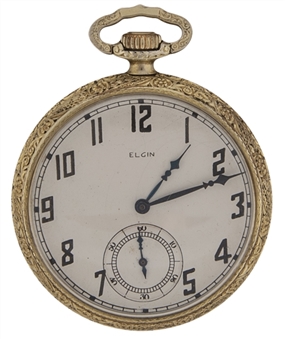 Circa 1920s New York Yankees Championship Style Elgin 14K Gold Pocket Watch Presented to Joe Dugan (PSA/DNA)